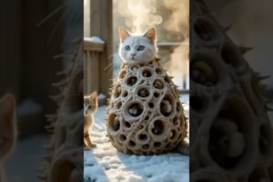 Injured White Cat Covered in Honeycomb-like Holes BeingRescued | Animal Rescue