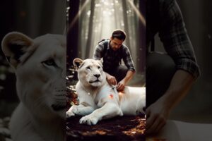 Injured White Lion Saved by a Human | Animal Rescue#oneliferescue#animals