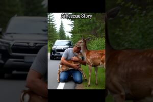 Kind-Hearted Man rescued Baby Deer Trapped in Net #rescue