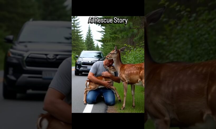Kind-Hearted Man rescued Baby Deer Trapped in Net #rescue