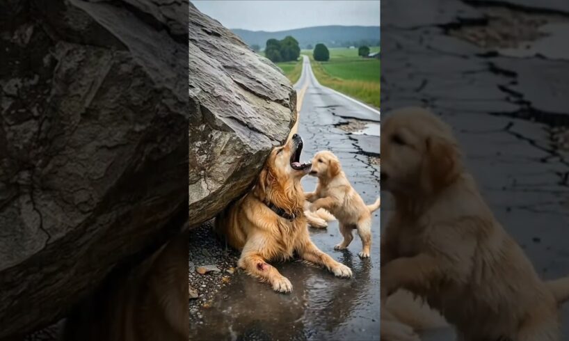 Kind Man Rescues Golden Retriever Trapped Under a Large Rock #animalrescue #dog #goldenretriever