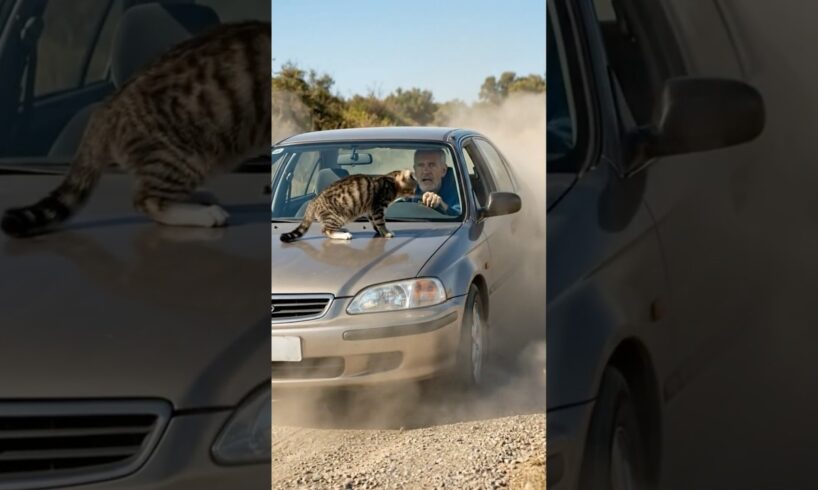 Kitten Jumps on a Car to Stop It—Then Saves a Trapped Puppy!