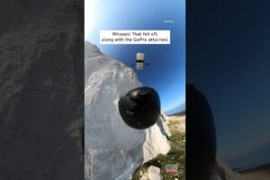 Man's GoPro Comes Loose But Still Captures His Free Fall From Cliff #shorts