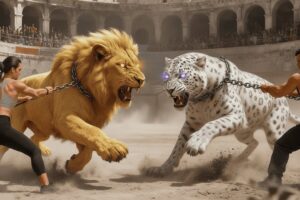 ⚔️ Massive Golden Lion vs Deadly White Leopard | Ultimate Animal Fights Showdown