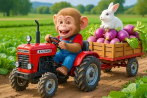 Monkey NaNa’s Beetroot Harvest Turns Into a Heartwarming Bunny Rescue 🐒💜🐇 | Farm Adventure Story