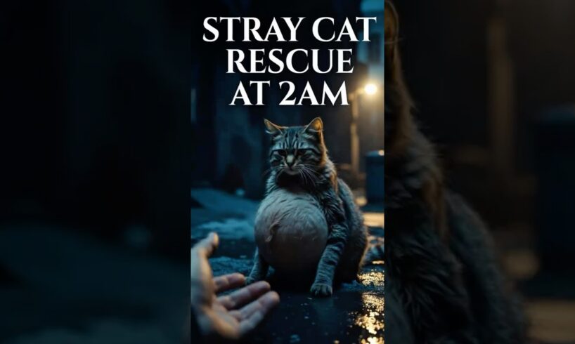 This stray cat was RESCUED at 2AM… watch what happened next 😢💔 #rescue