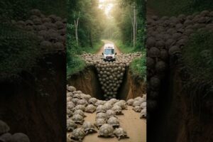 Tortoises Help Ambulance Get Through A Landslide! #animals #rescue #wildlife