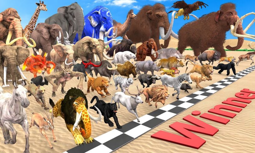 Ultimate Race 40 Wild Animals Speed Challenge: Which is the Fastest? Animal Revolt Battle Simulator