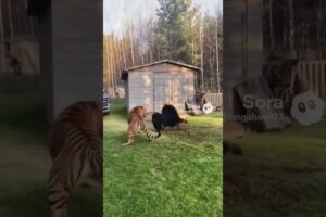 Unbelievable Animal Fight! Giant Mastiff Defends Calf Against Hungry Tiger AI Footage