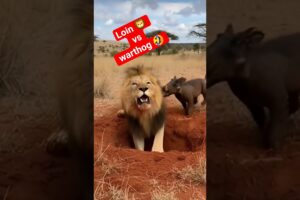 Warthogs 😲vs🦁Lions😭 - The🤣 WEIRDEST Animal Fights#loin 🦁 vs warthog #funny #comedy#trending#ai#cute