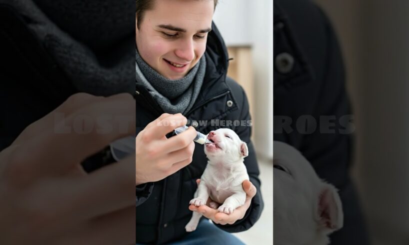 newborn puppy rescue from freezing snow touching animal rescue story