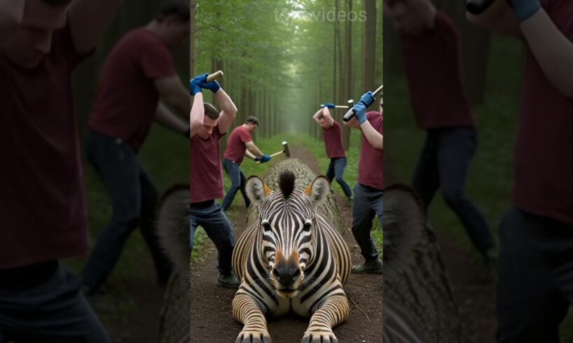 rescue human zebra giant log #top6videos #animalrescue #animals #shorts