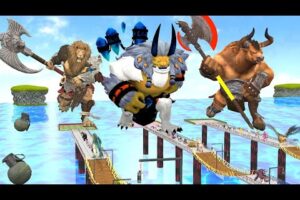 3 Gaint Monster vs Wild Animals Death fight|Animal Doodles TV|Animal revolt battle simulator|Arbs tv