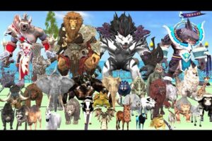 4 Hero's vs Wild Animals Death Fight Animals Battle Simulator dinosaur|Animals Doodles TV|Arbs TV