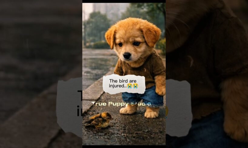 A Kind Puppy Saved an Injured Bird 🐶🐦 | Emotional Animal Rescue Story #shorts
