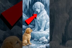 A Puppy’s Cry Saved His Frozen Mother | Golden Retriever Rescue🐶❄️#dog#ice #animalrescue