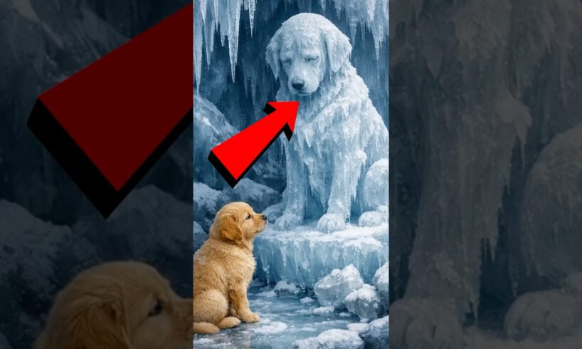 A Puppy’s Cry Saved His Frozen Mother | Golden Retriever Rescue🐶❄️#dog#ice #animalrescue