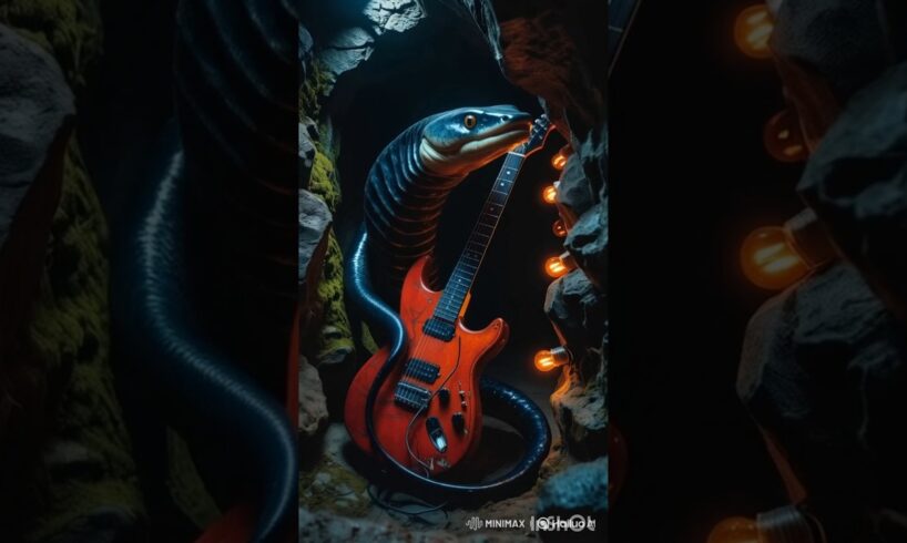 A snake is playing with a guitar and dancing to impress fish #cuteanimals #funny #animals