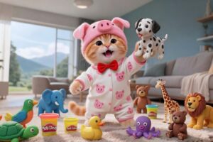 Adorable Ginger Kitten Sculpts Animal Shapes From Play-Meow Clay 🐱🎨🐾