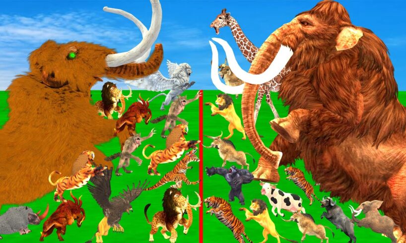 Animal Epic Battle - Prehistoric Mammals VS Modern Mammals | Animal Revolt Battle Simulator