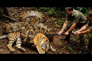 Animal Rescue: Tiger Mother Rescued from Giant Snake Attack