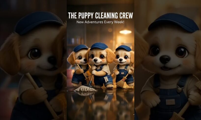 Cute Puppies Cleaning Crew 🐶🧼 | Most Adorable & Satisfying Dog Video #cute #puppy #puppies #shorts