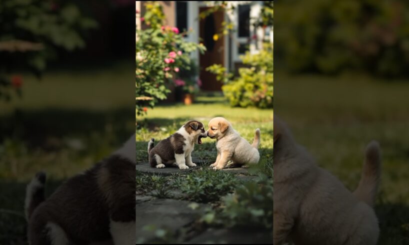 Cute Puppies Playing Funny Video #puppy #dog #funny #viral #shorts
