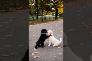 Cute Puppies Playing On The Road #puppy #dog #funny #viral #shorts