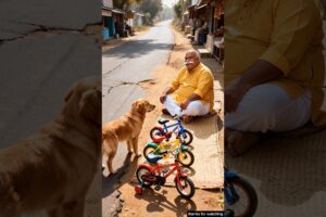 Dog steals bicycle for his beloved puppy 😭 #ai #dog #cute