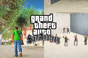 GTA San Andreas Lots of Vegetation on Grove Street & Street Fights in the Subway + Gang Takeover