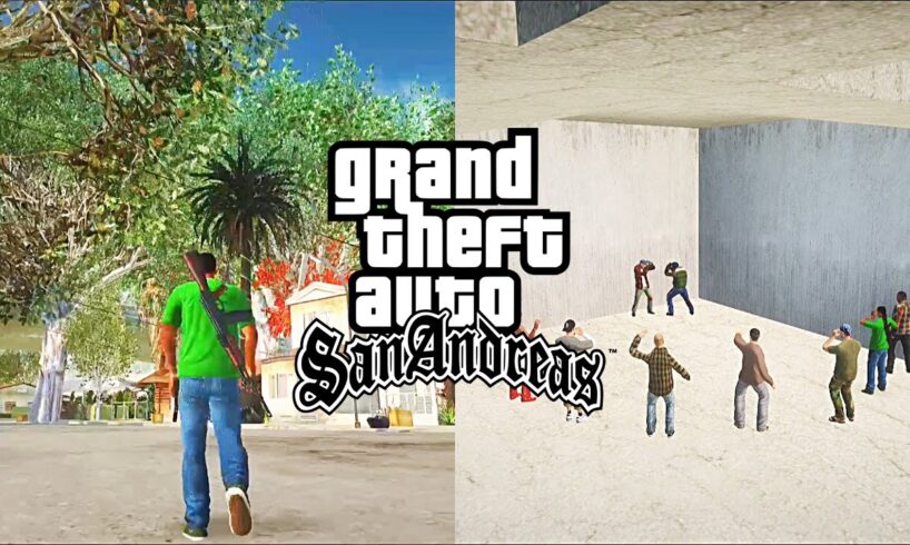 GTA San Andreas Lots of Vegetation on Grove Street & Street Fights in the Subway + Gang Takeover