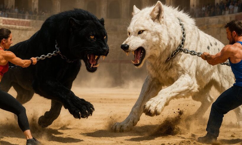 🔥 Giant Black Panther Vs Giant Wolf | Ultimate Animal Fight | Who Is The King?