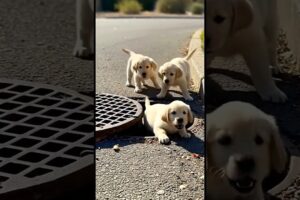 Golden Retriever Puppies with Rescuers Save Their Brother #dog #goldenretriever #animalrescue