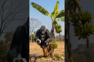 Gorilla Saved The Life OF Monkey Child From Panther #animals #hopezoo  #ai#rescue#shorts#video