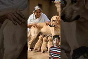 Grandmother saves cute puppies from the butcher 😭 #shorts #viral #greenscreen #ai
