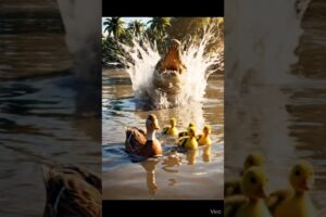 Hero Dog Saves Ducks from Crocodile Attack! 🐶🦆 | Amazing Animal Rescue #Shorts”