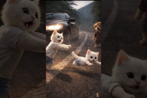 🐘🔥 Hero Poor Puppy Saves Injured mother cat | #shorts #youtubeshorts #trendingshorts #puppy #aipuppy