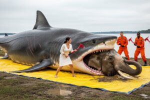 Heroic Rescue Team Turns the Tide Against a Giant Shark to Save an Adorable Mother Elephant 🐘🦈💖