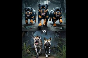 Hyena, African wild dog vs Rottweiler vs labradorretriever, Tiger, bear, Black panther) Battle.