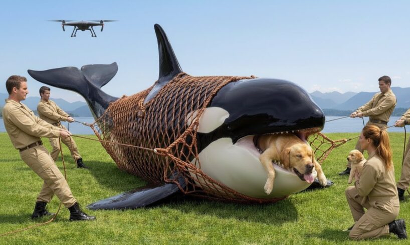 Killer Whale Attacks Father Dog — Heroic Rescue Saves His Life 🐋🐶#dogrescue #killerwhales