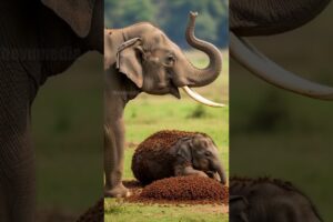 Mother Elephant Fights Off Swarm Of Hornets To Save Her Calf! #rescue #animals #Wildlife