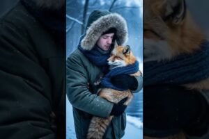 Rescuer Saves Fox Trapped Beneath Frozen Ice! #rescue #animals #wildlife