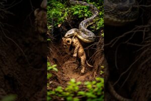 Snake Rescues a Newborn Lion Cub from Deep Mud Pit 😱 | Jungle Miracle