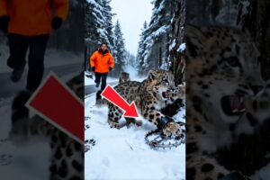 Snow leopard Saves his Baby Cub with the help of Fisherman #rescue #animalrescue #wildlife #animals