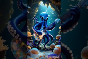 This octopus is singing a song and playing guitar #funny #cuteanimals #animals