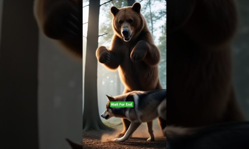 Wolf vs Bear 😱 Epic Forest Animal Fight | AI Wildlife Short