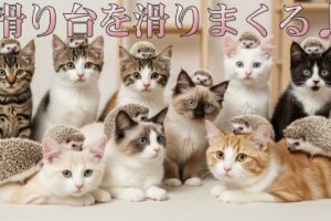 滑り台で遊ぶ超可愛い動物たち PV【Super cute animals playing on the slide PV】