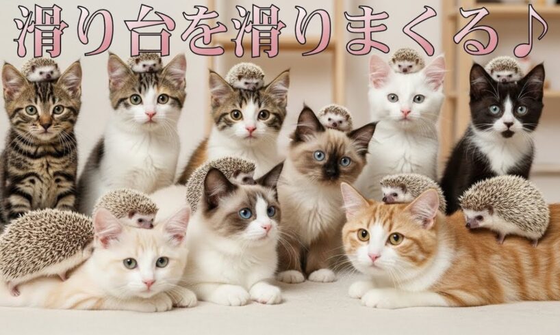 滑り台で遊ぶ超可愛い動物たち PV【Super cute animals playing on the slide PV】