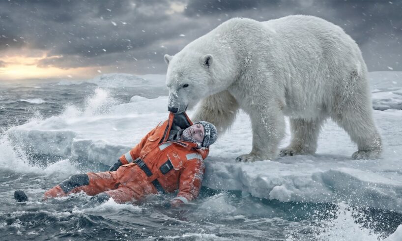 A Polar Bear Saves an Injured Old Man Lost in the Frozen Ocean | Animal Rescue Film