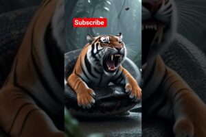Anaconda vs Tiger & final roar 🐯 🐍😱#snake#animals#fighting#forest#tiger